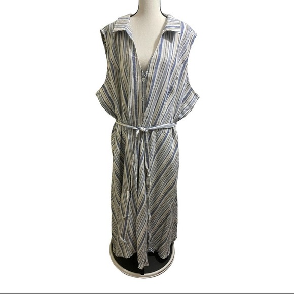 Women Within button down belted linen dress. 34W plus size new no tags - Picture 1 of 10